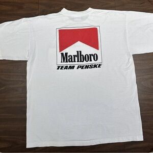 VINTAGE 1990s Marlboro TEAM PENSKE White Tee Shirt - BRAND NEW - XL🏁